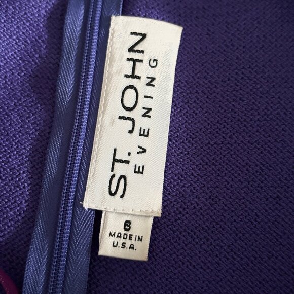 St. John Evening 2-Piece Sparkling Purple Dress & Jacket Set– Size 6 - Picture 5 of 8